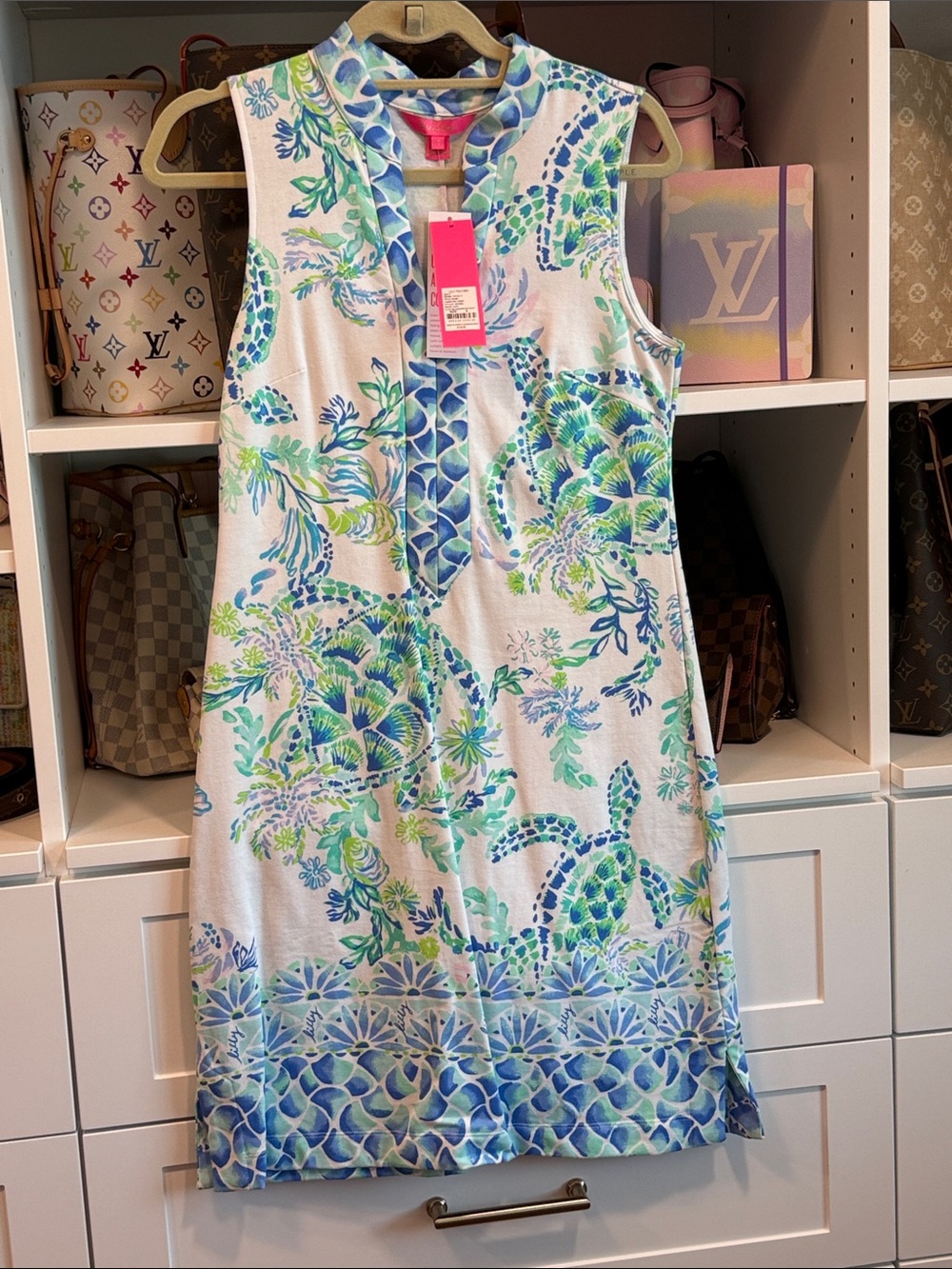 Lilly Pulitzer Larsen Shift Dress Island Ride Turtle Size Small NWT